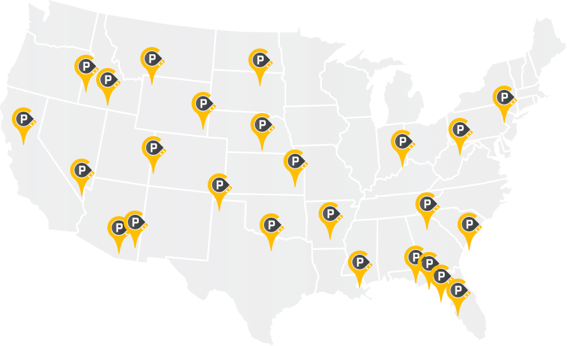 ParkOnCall locations map